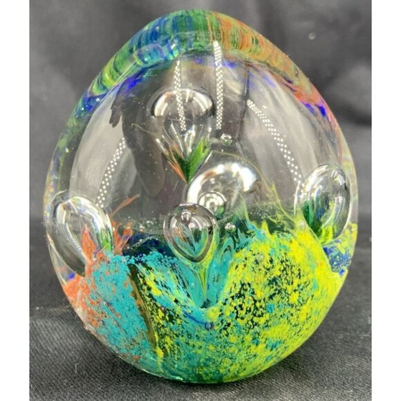 Paperweight Controlled Bullicante Bubbles Fireworks Hand Blown 3" Tall - Picture 4 of 6
